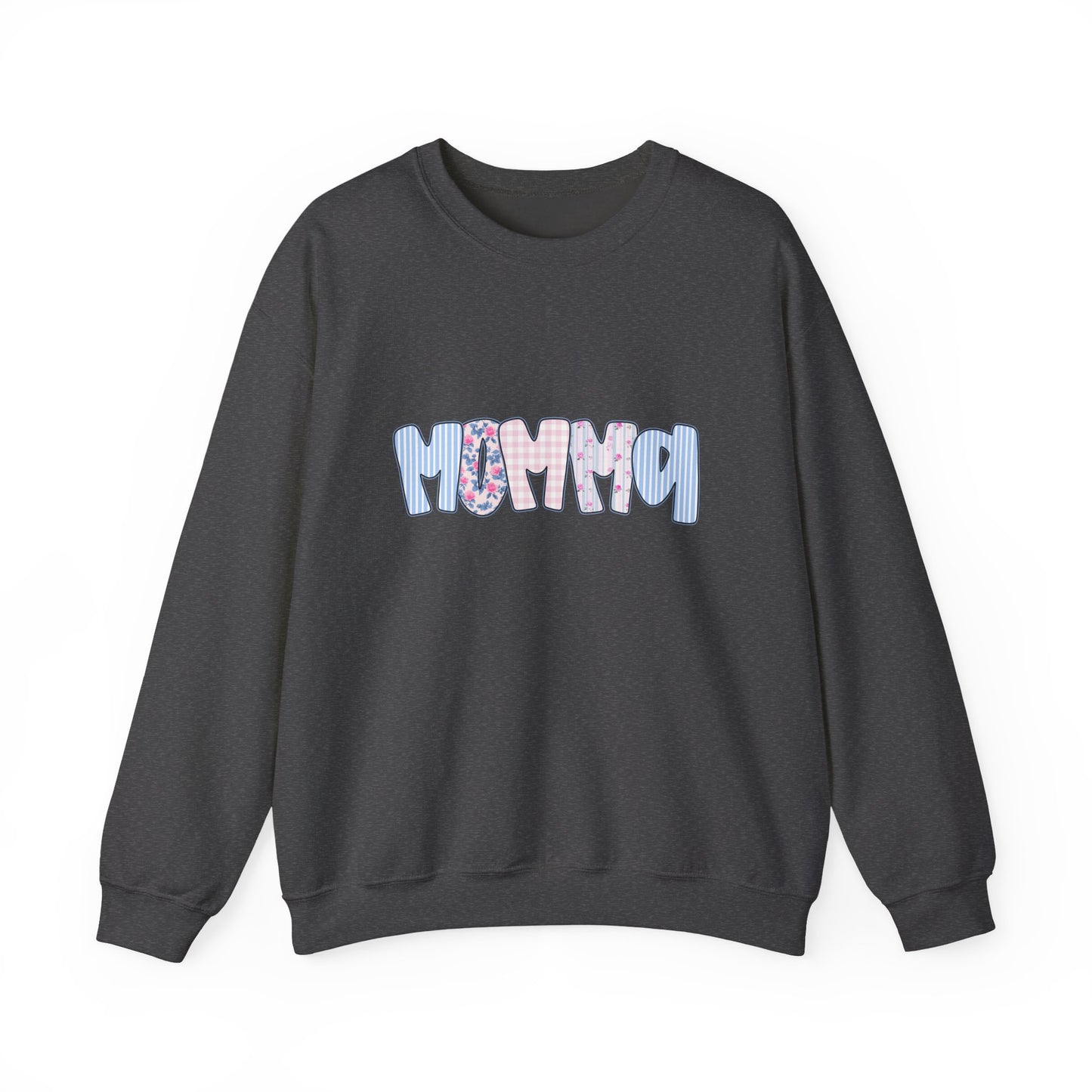 Momma Pink & Blue Floral Crewneck