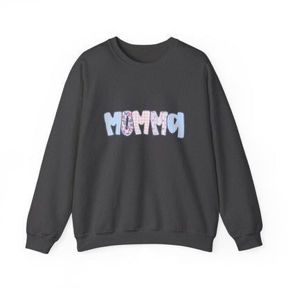 Momma Pink & Blue Floral Crewneck