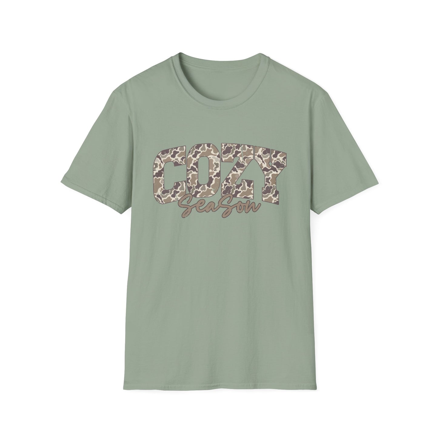 Cozy Season Camo GIldan Softstyle T-Shirt