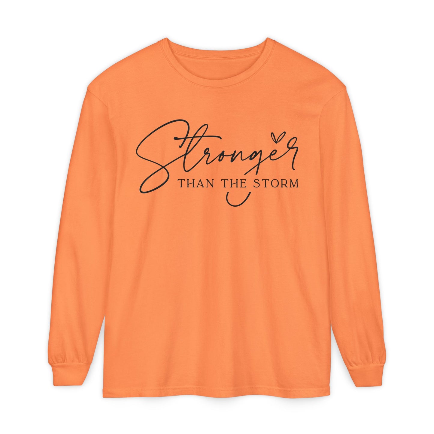 Stronger Than the Storm Long Sleeve T-Shirt, Inspirational Tee, Unisex Apparel, Motivational Gift, Everyday Wear, Perfect for Fall