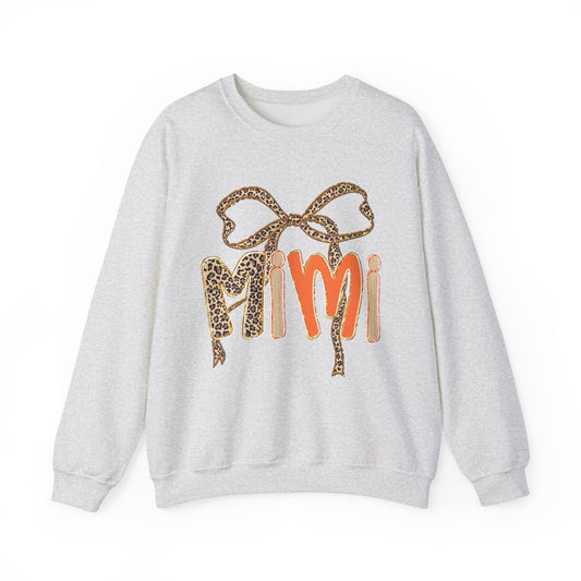 Mimi Leopard Print Sweatshirt, Cozy Crewneck for Grandmothers, Personalized Gift, Comfortable Casual Wear, Birthday Gift, Family Gatherings