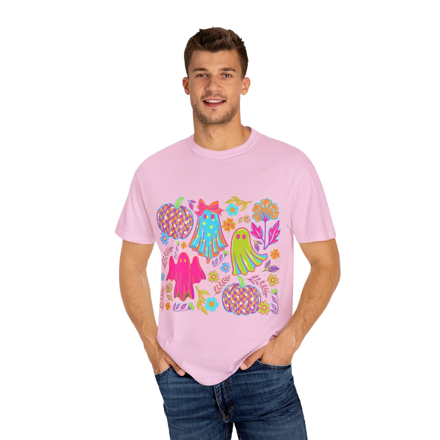 Colorful Halloween T-Shirt, Unisex Spooky Tee, Ghost & Pumpkin Design, Fall Festival Wear, Halloween Costume Alternative, Gift for [...]
