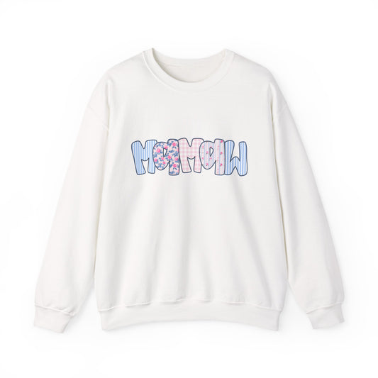 Mamaw Pink & Blue Floral Crewneck