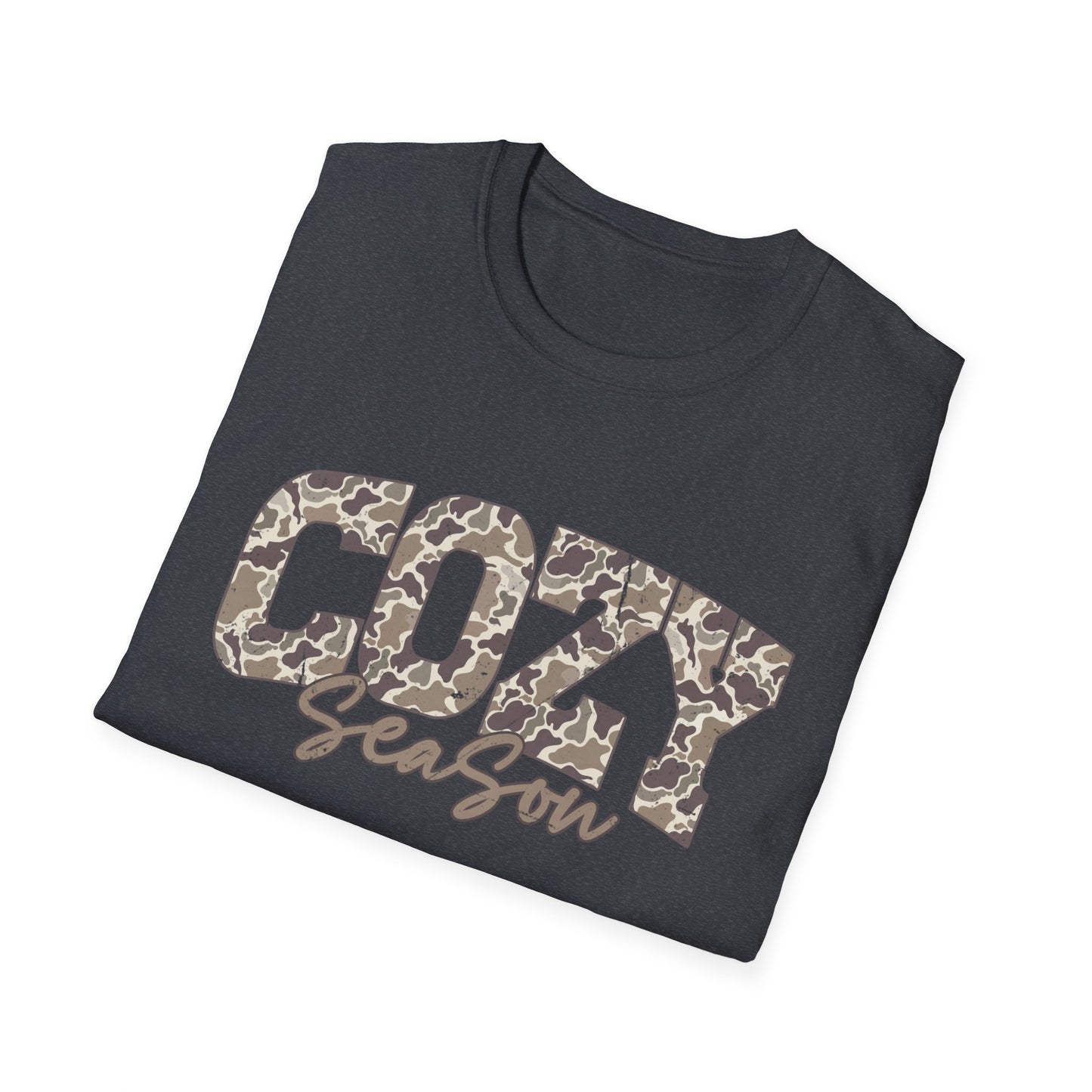 Cozy Season Camo GIldan Softstyle T-Shirt