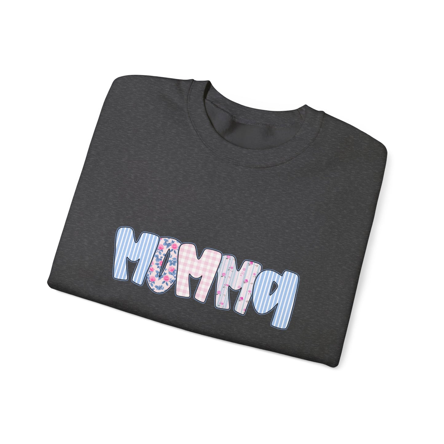 Momma Pink & Blue Floral Crewneck