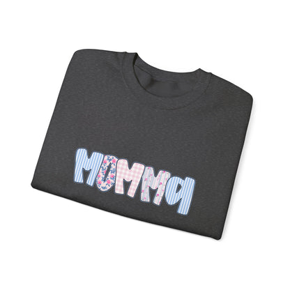 Momma Pink & Blue Floral Crewneck