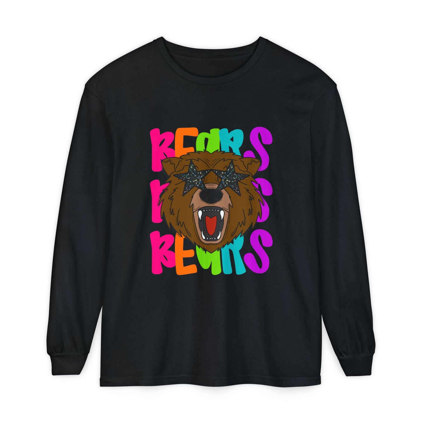 Cool Bear Graphic Long Sleeve Tee, Unisex Casual T-Shirt, Animal Lovers Gift, Trendy Apparel, Fun Statement Shirt