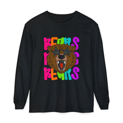 Cool Bear Graphic Long Sleeve Tee, Unisex Casual T-Shirt, Animal Lovers Gift, Trendy Apparel, Fun Statement Shirt