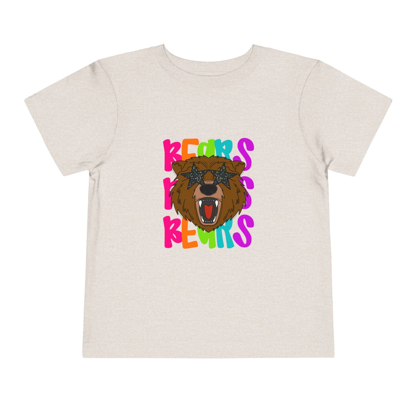 Vibrant Bear Graphic Toddler Tee, Cute Kids Shirt, Fun Summer Outfit, Animal Lover Gift, Playful Toddler Apparel