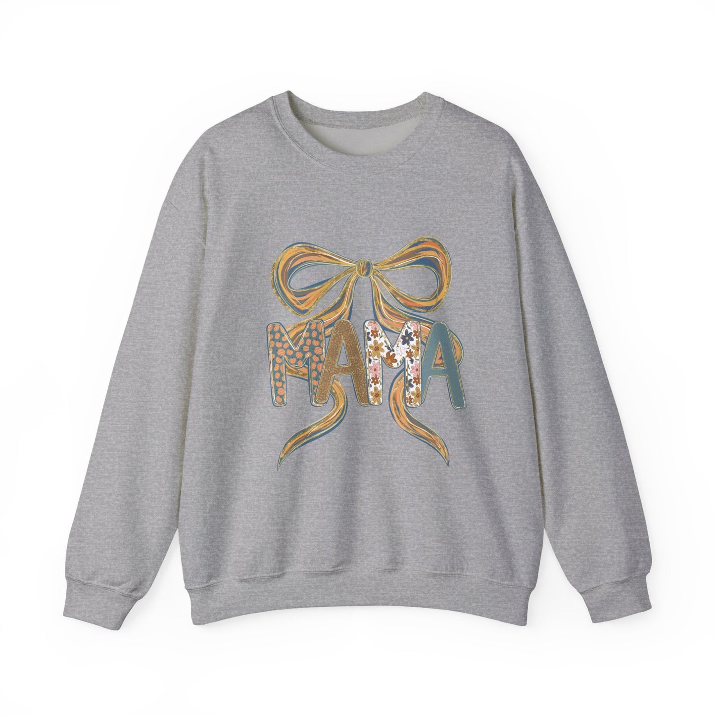 Floral Bow Mama Sweatshirt - Cozy Gift for Moms, Spring Fashion, Mother's Day, Birthday Present, Everyday Wear