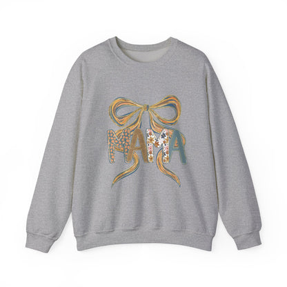 Floral Bow Mama Sweatshirt - Cozy Gift for Moms, Spring Fashion, Mother's Day, Birthday Present, Everyday Wear