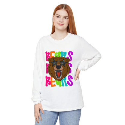 Cool Bear Graphic Long Sleeve Tee, Unisex Casual T-Shirt, Animal Lovers Gift, Trendy Apparel, Fun Statement Shirt