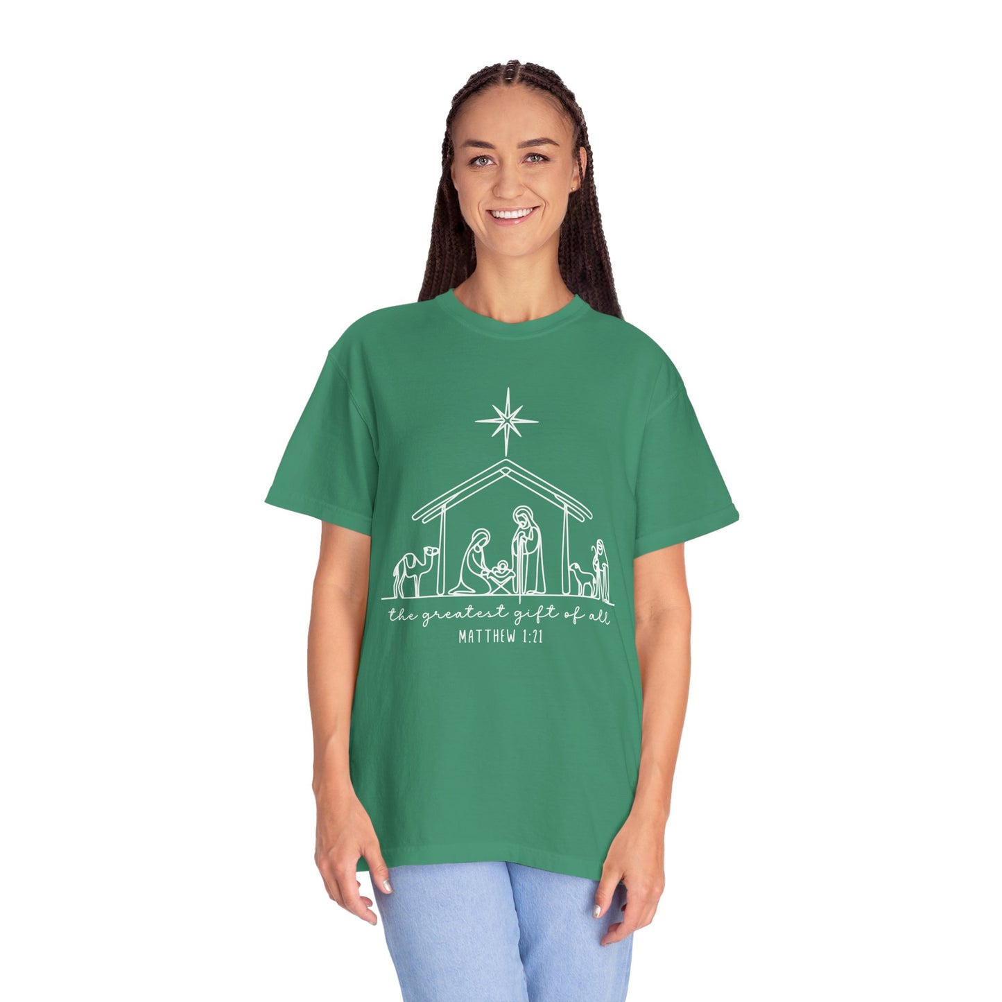 Unisex Christmas Nativity T-Shirt, Holiday Gift, Religious Tee, Inspirational Shirt, Scripture Shirt