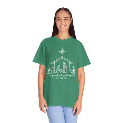Unisex Christmas Nativity T-Shirt, Holiday Gift, Religious Tee, Inspirational Shirt, Scripture Shirt