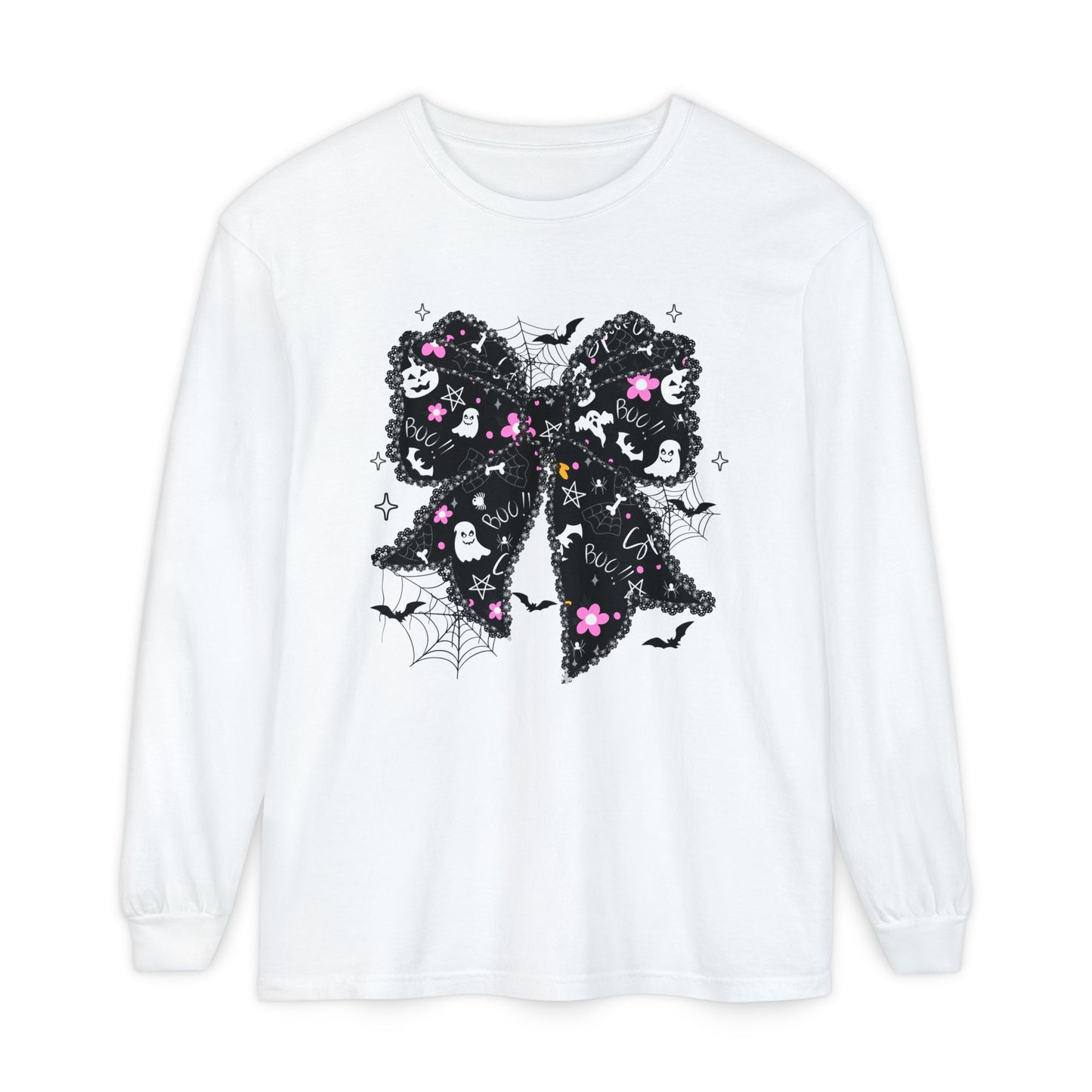 Gothic Butterfly T-Shirt, Unisex Long Sleeve Tee, Halloween Casual Wear, Graphic Tee Gift, Cute Spooky Apparel