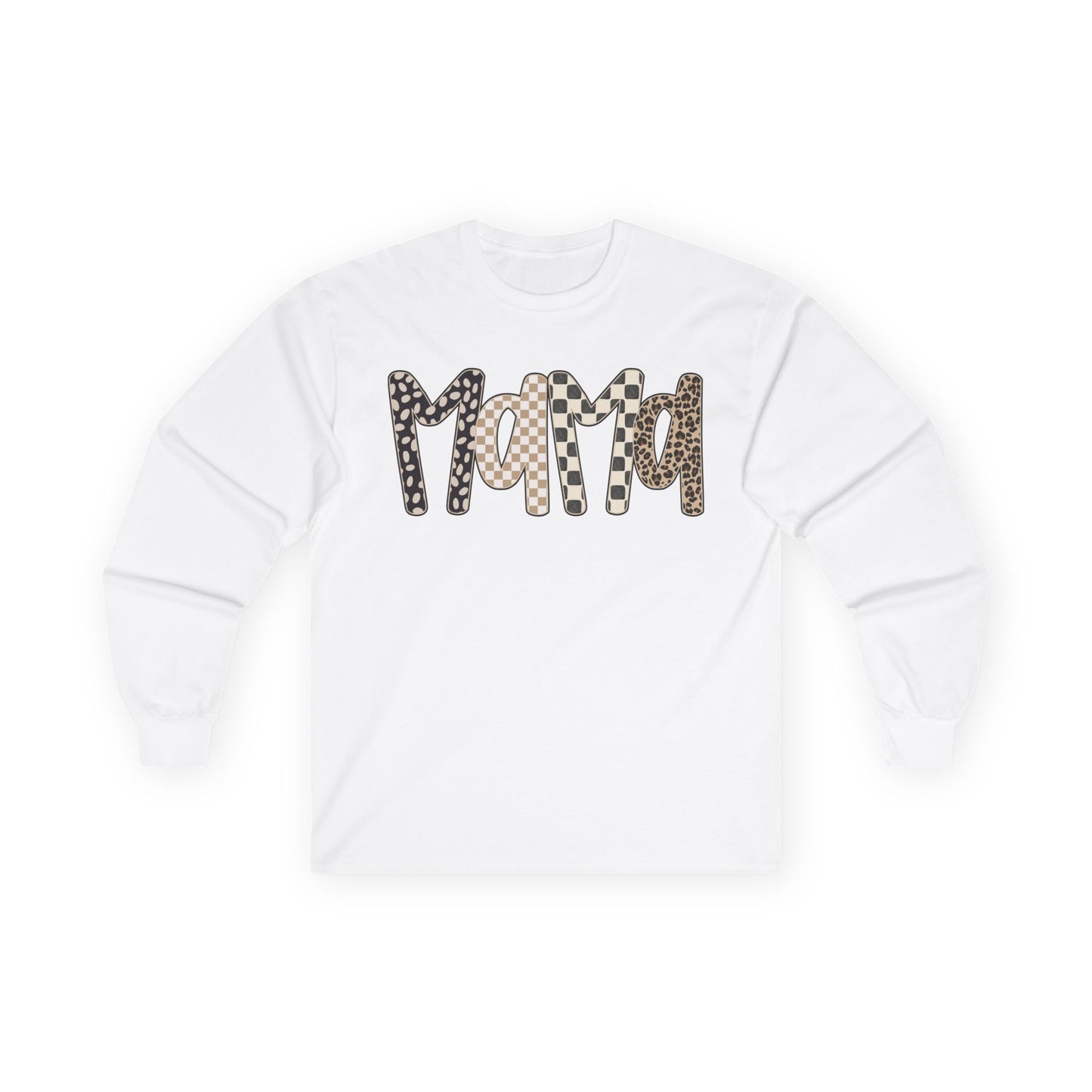 Mama Leopard & Checkered Long Sleeve Tee