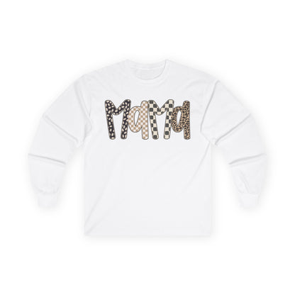 Mama Leopard & Checkered Long Sleeve Tee