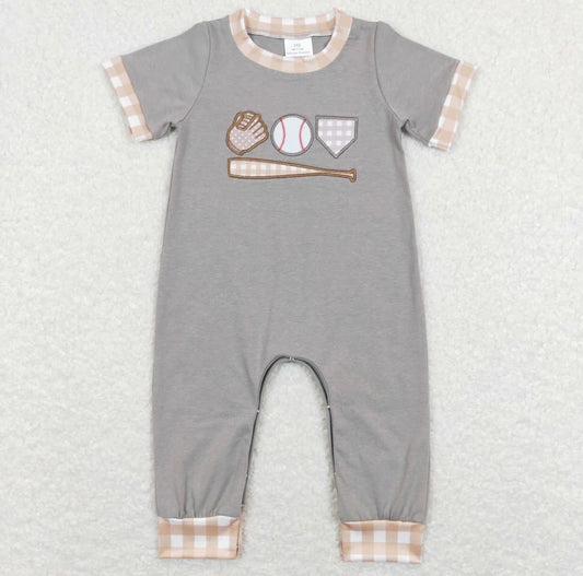 Baseball Embroidery Romper