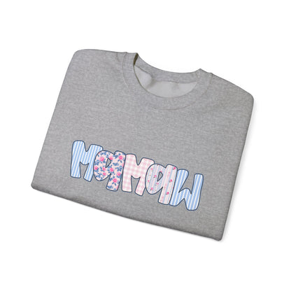 Mamaw Pink & Blue Floral Crewneck