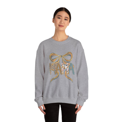 Floral Bow Mama Sweatshirt - Cozy Gift for Moms, Spring Fashion, Mother's Day, Birthday Present, Everyday Wear