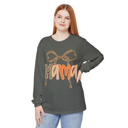 Mama Leopard Print Long Sleeve Tee, Cute Mama Shirt, Gift for Moms, Fall Fashion, Casual Wear, Birthday Gift for Her