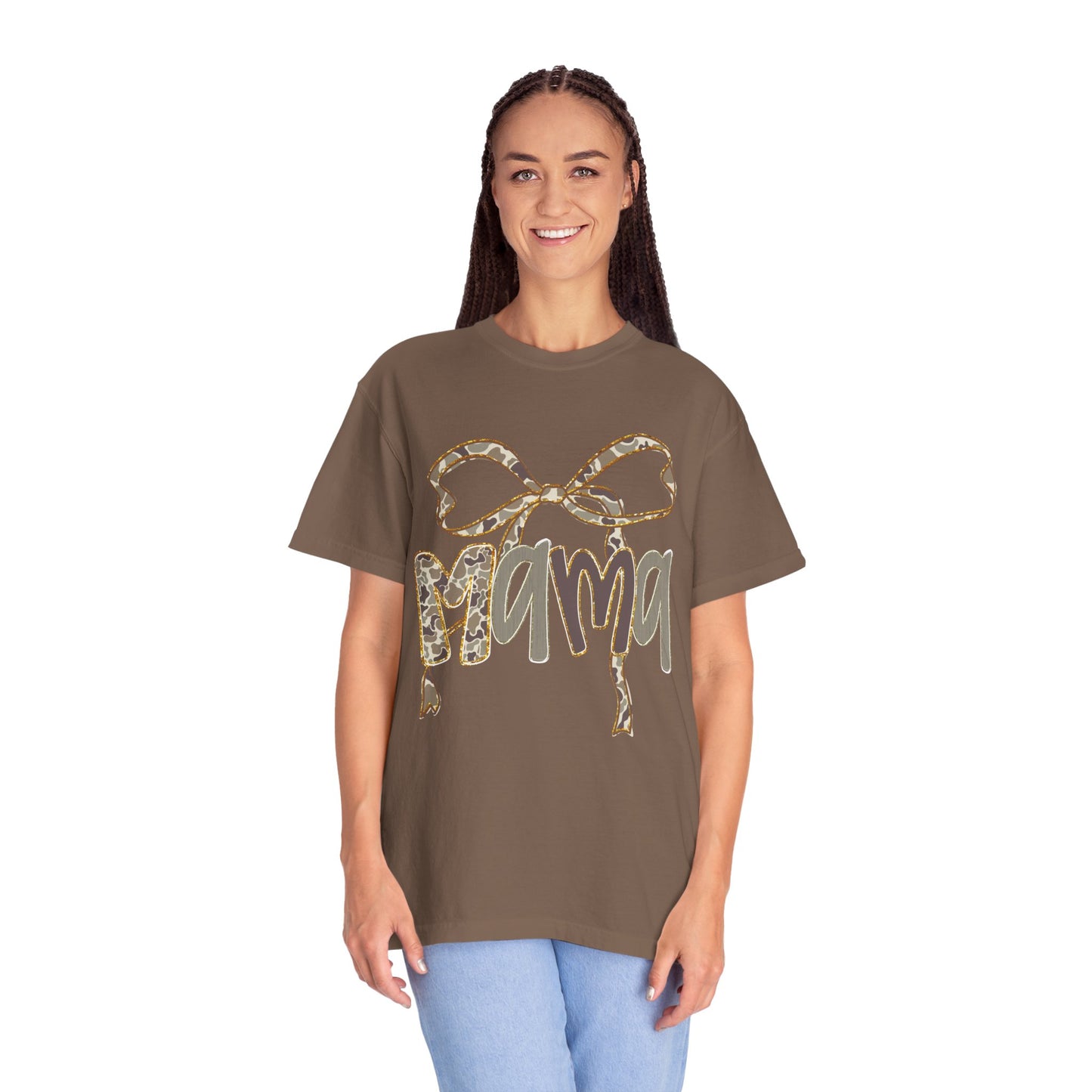 Mama Camo Bow Graphic T-shirt