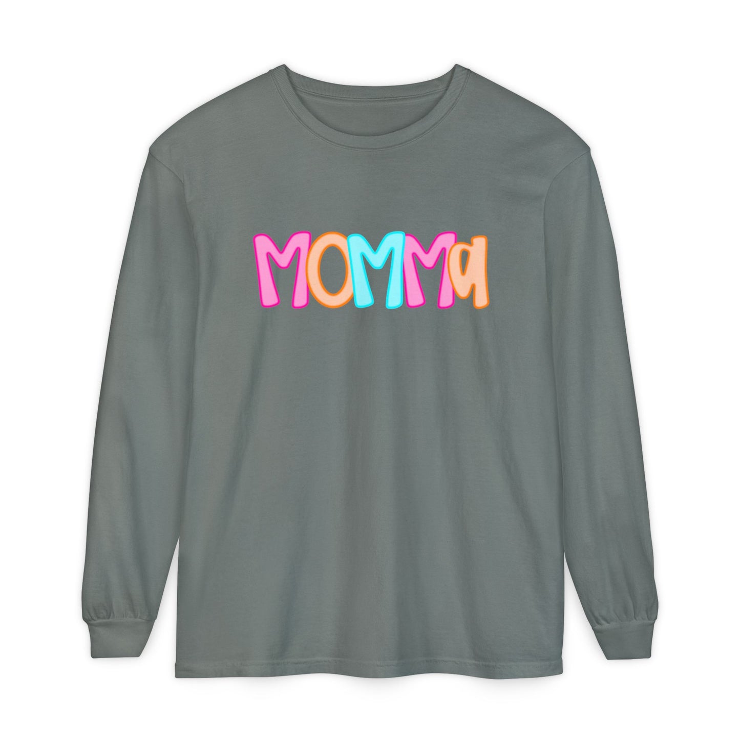 Momma Neon Comfort Colors Long Sleeve