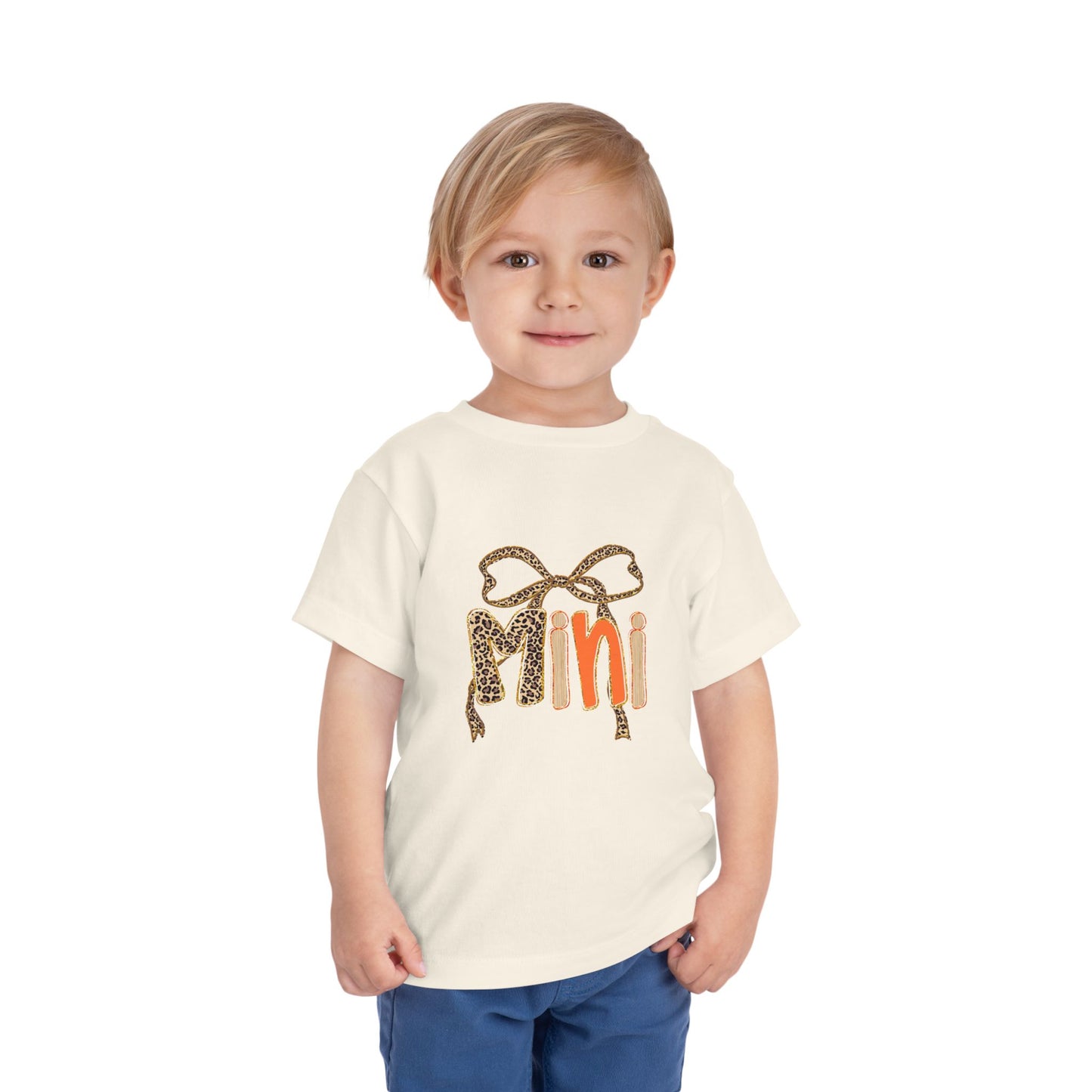 Mini Bow Toddler Tee, Cute Kids T-shirt, Birthday Gift for Girls, Animal Print Shirt, Children's Casual Wear