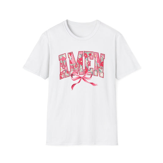 Floral 'Amen' Unisex T-Shirt, Comfortable Casual Wear, Perfect for Church, Gifts, Spring/Summer Celebrations, Everyday Style