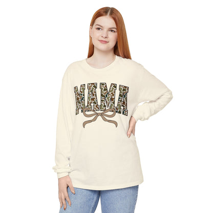 Mama Camo Long Sleeve Tee, Comfortable Unisex T-Shirt for Moms, Perfect Gift for Mother's Day, Casual Wear, Family Outings, Everyday Style