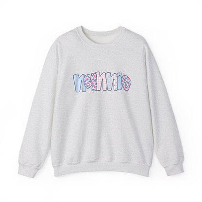 Nannie Pink & Blue Floral Crew Neck