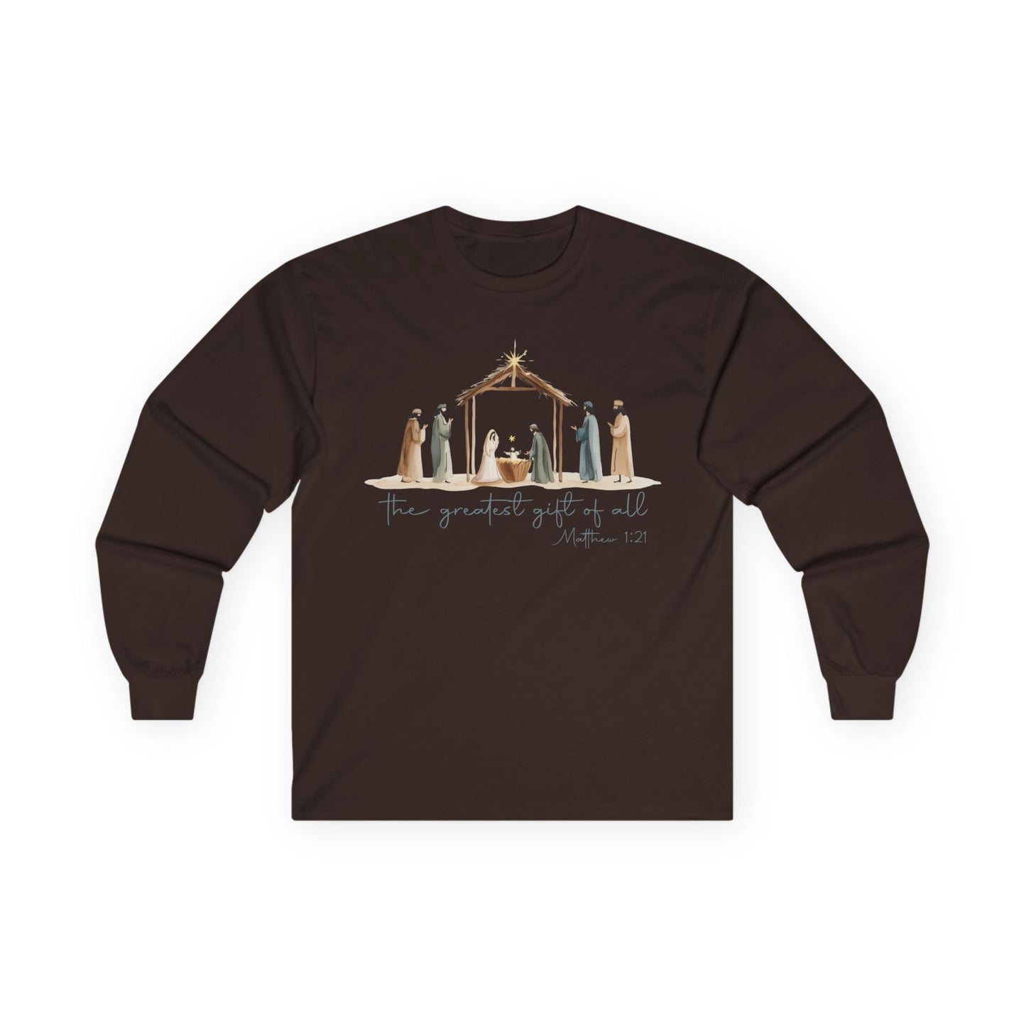Nativity Scene Long Sleeve Tee Gildan