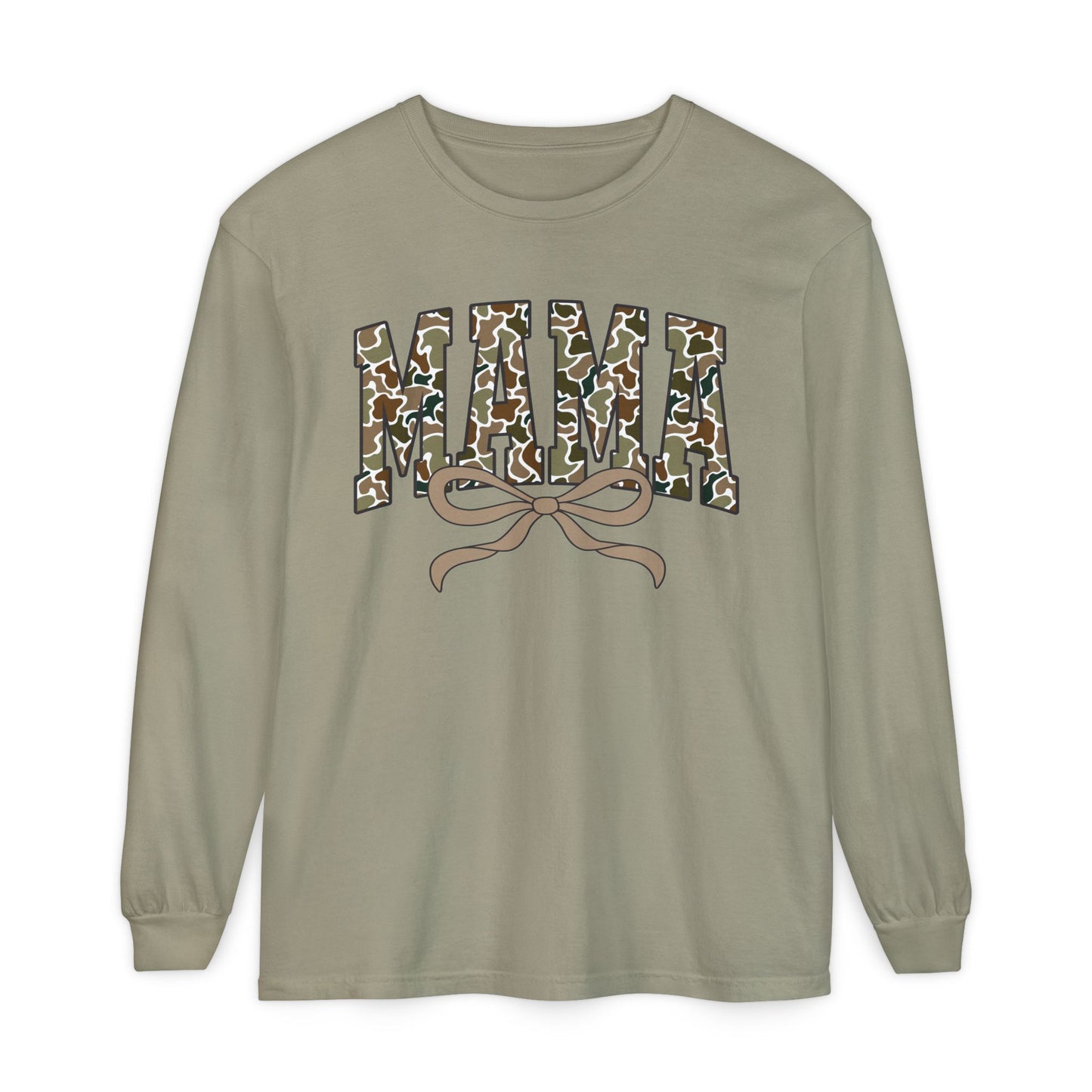 Mama Camo Long Sleeve Tee, Comfortable Unisex T-Shirt for Moms, Perfect Gift for Mother's Day, Casual Wear, Family Outings, Everyday Style