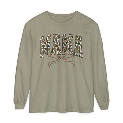 Mama Camo Long Sleeve Tee, Comfortable Unisex T-Shirt for Moms, Perfect Gift for Mother's Day, Casual Wear, Family Outings, Everyday Style