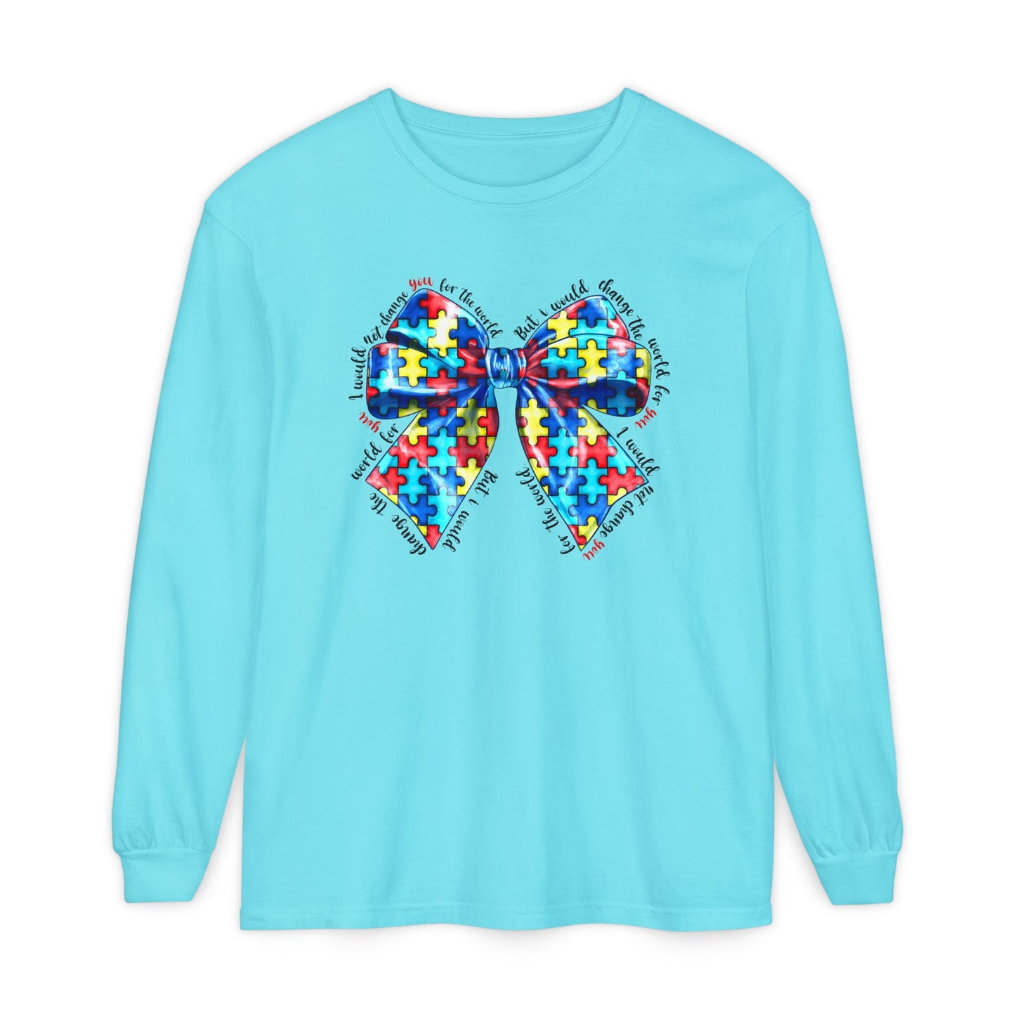 Autism Puzzle Bow Long Sleeve T-Shirt