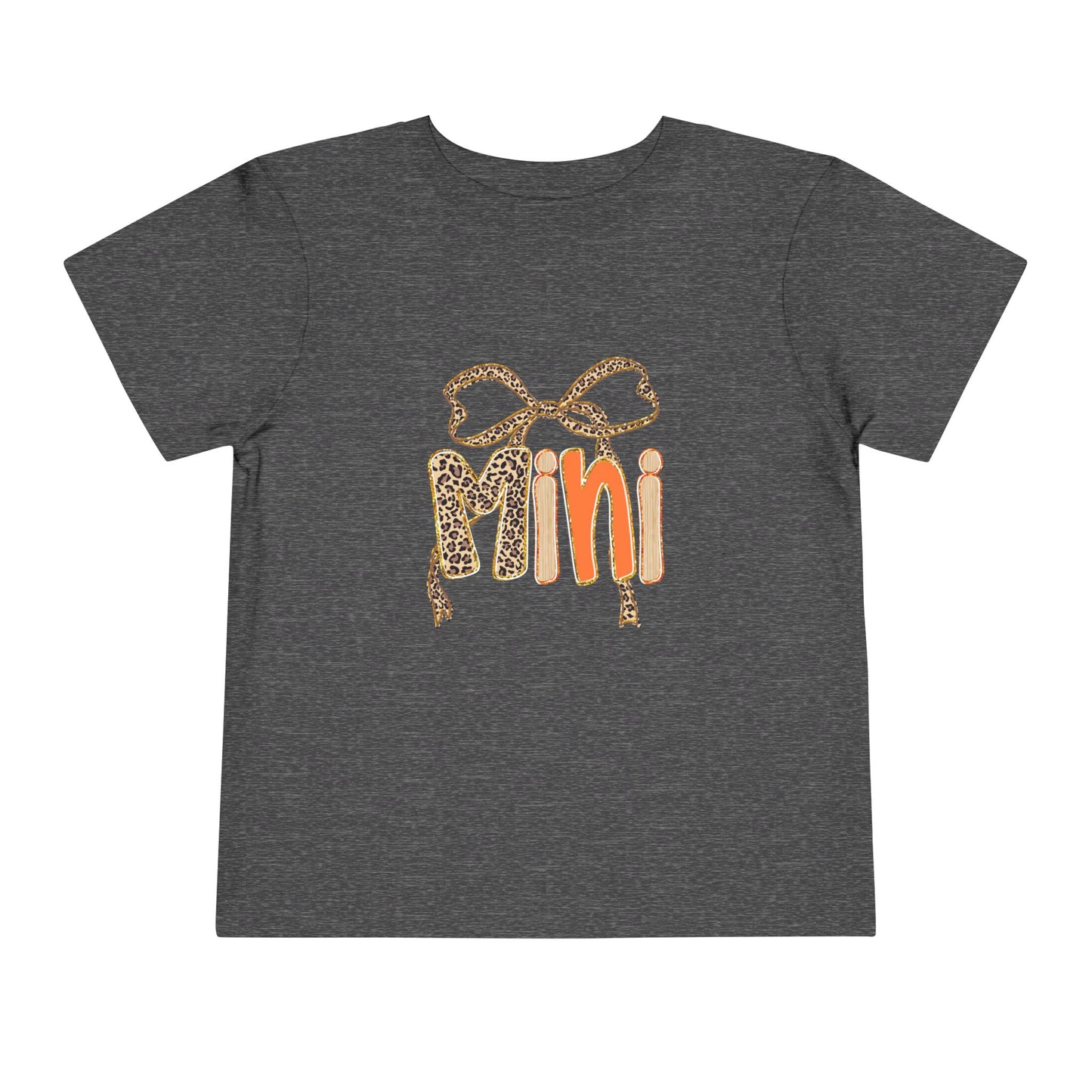 Mini Bow Toddler Tee, Cute Kids T-shirt, Birthday Gift for Girls, Animal Print Shirt, Children's Casual Wear