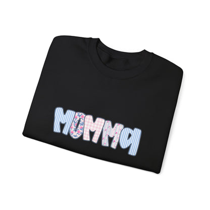 Momma Pink & Blue Floral Crewneck