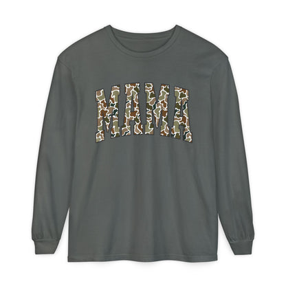 Unisex Long Sleeve T-Shirt, Camo Mama Tee, Perfect Gift for Moms, Casual Wear, Everyday Comfort