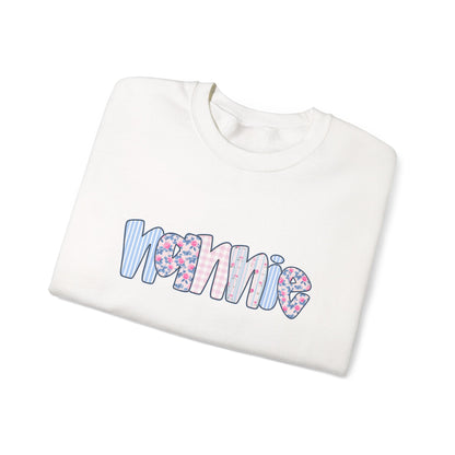 Nannie Pink & Blue Floral Crew Neck