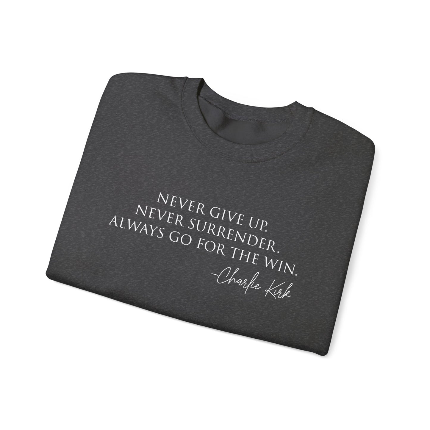 Motivational Crewneck Sweatshirt - Never Give Up, Inspirational Gift, Cozy Sweatshirt, Unisex Apparel, Perfect for Fitness and Everyday Wear