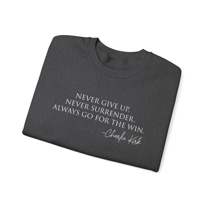 Motivational Crewneck Sweatshirt - Never Give Up, Inspirational Gift, Cozy Sweatshirt, Unisex Apparel, Perfect for Fitness and Everyday Wear