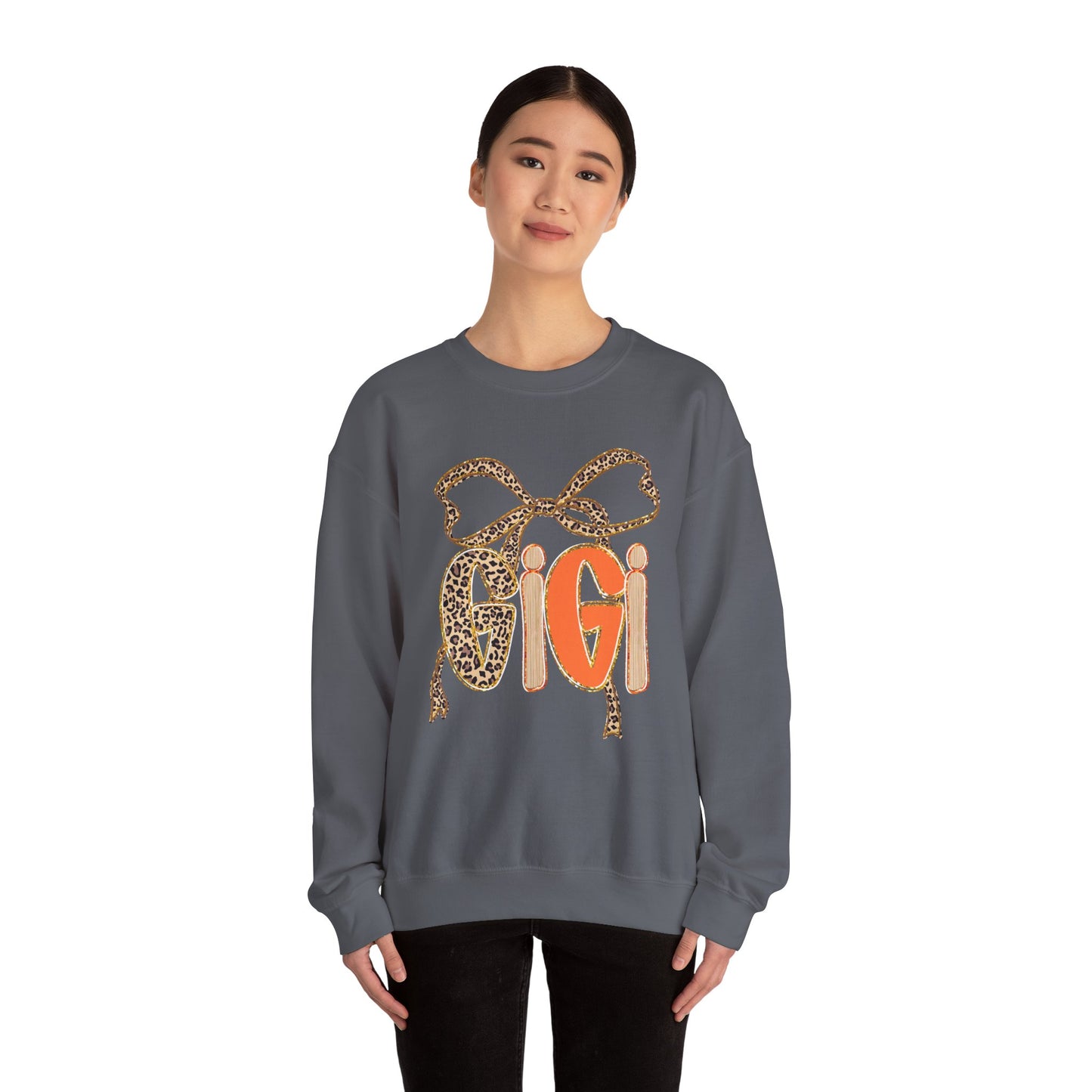 Leopard Print Gigi Crewneck Sweatshirt, Cozy Unisex Pullover, Trendy Fashion Top, Gift for Her, Casual Wear, Birthday Gift