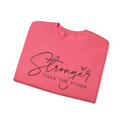 Stronger Than the Storm Sweatshirt, Inspirational Crewneck, Cozy Gift for Her, Motivational Apparel, Perfect for Relaxing