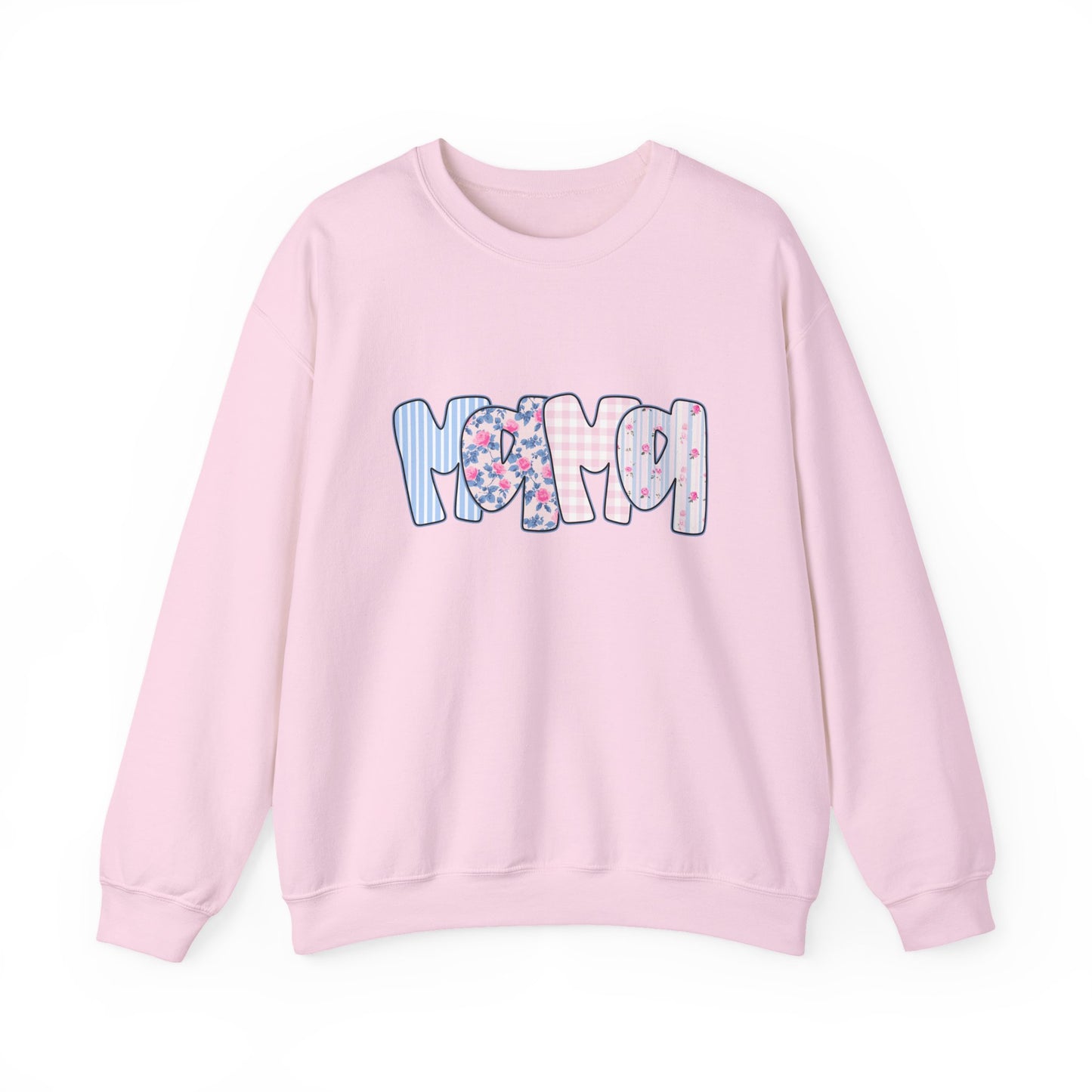 Mama Pink & Blue Floral Crewneck