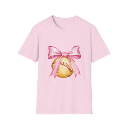 Pink Ribbon Baseball T-Shirt for Softball Lovers, Support Breast Cancer Awareness, Gift for Coaches and Players, Casual Wear