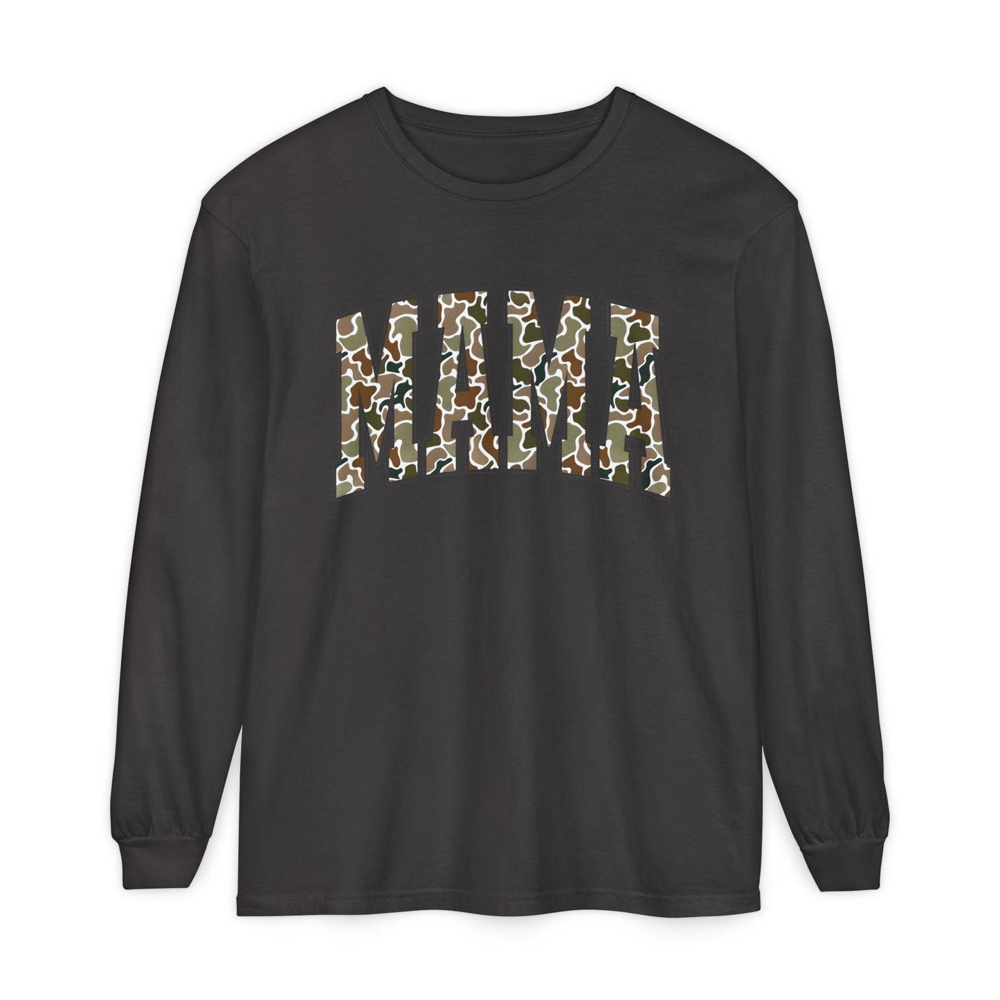 Unisex Long Sleeve T-Shirt, Camo Mama Tee, Perfect Gift for Moms, Casual Wear, Everyday Comfort