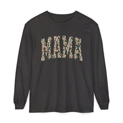 Unisex Long Sleeve T-Shirt, Camo Mama Tee, Perfect Gift for Moms, Casual Wear, Everyday Comfort