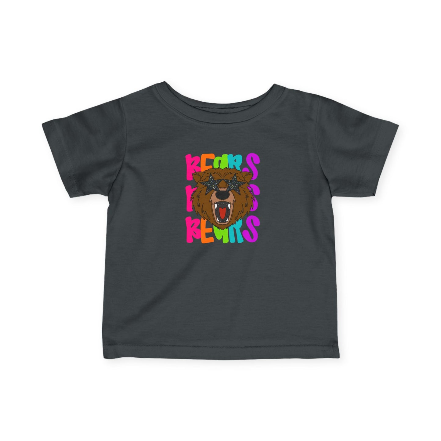 Colorful Bear Print Infant Tee, Cute Baby Shirt, Kids Summer Wear, Baby Shower Gift, Animal Theme Outfit, Toddler Apparel