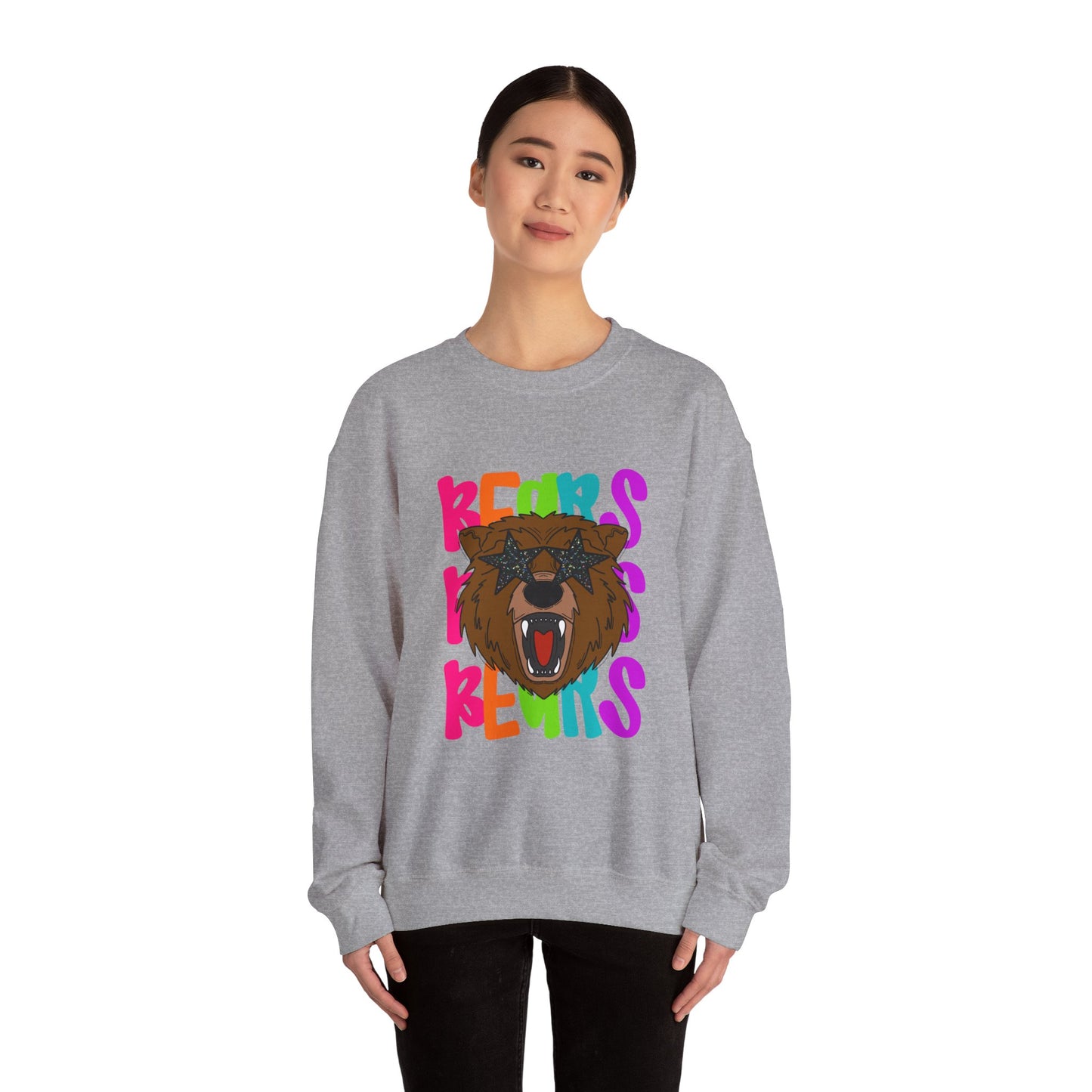 Cool Bear Graphic Sweatshirt, Unisex Crewneck, Casual Wear, Gift for Animal Lovers, Cozy Fall Outfit, Birthday Present