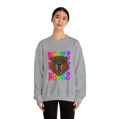 Cool Bear Graphic Sweatshirt, Unisex Crewneck, Casual Wear, Gift for Animal Lovers, Cozy Fall Outfit, Birthday Present